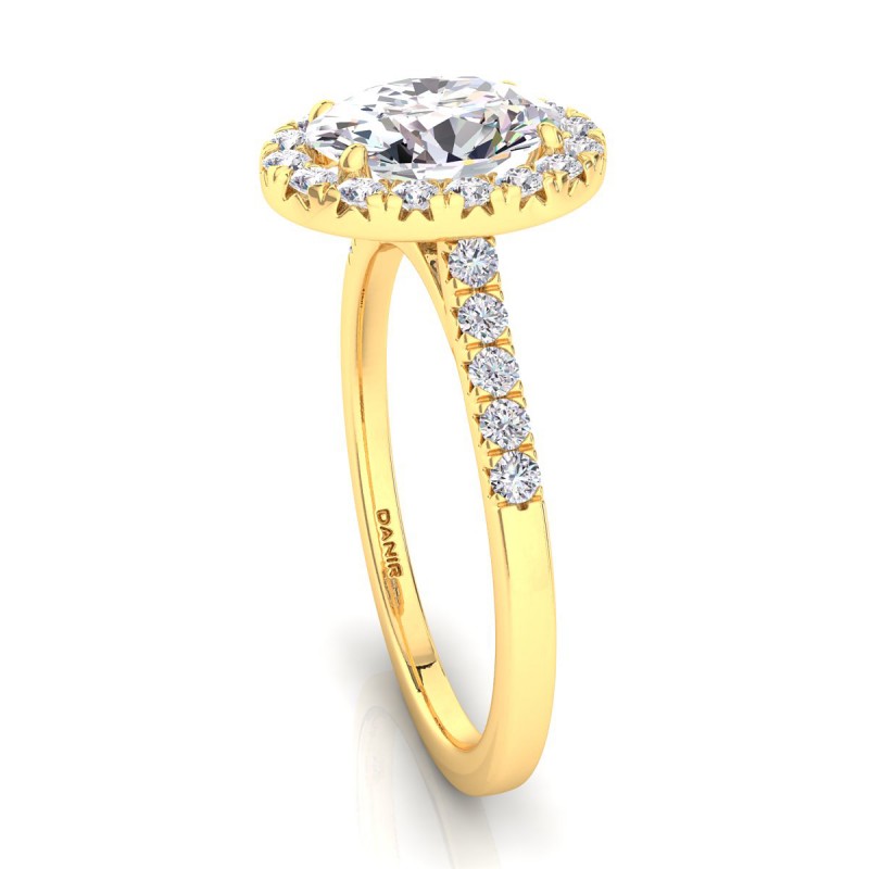Odyssee Diamond Engagement Ring Oval Yellow Gold 