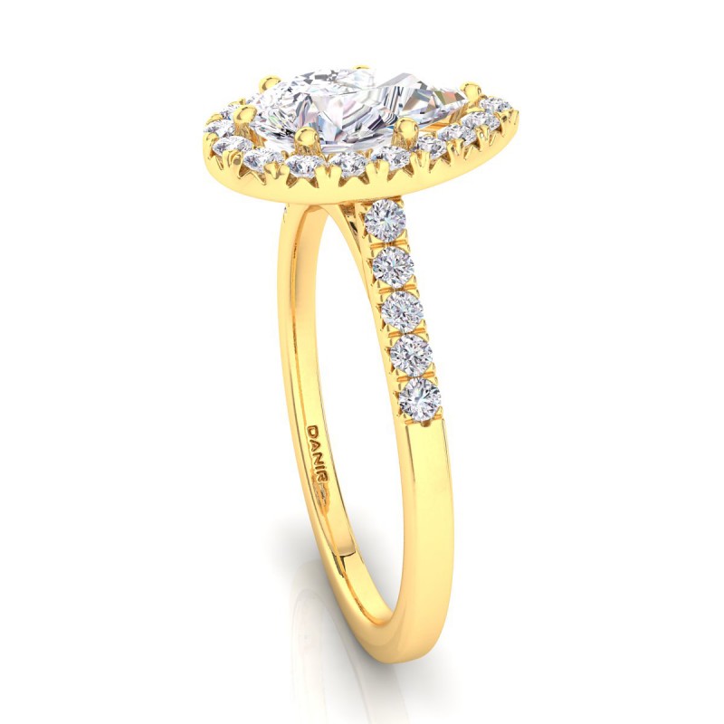 18K Yellow Gold <br> Odyssee Diamond Engagement Ring Pear Yellow Gold 