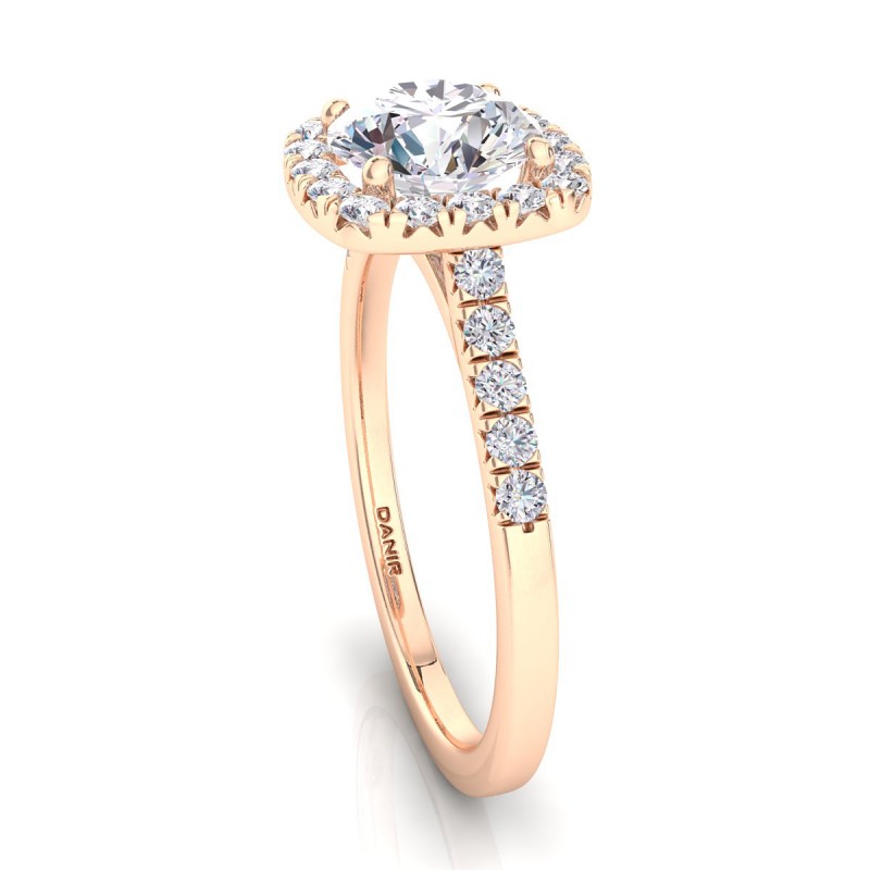 Odyssee Diamond Engagement Ring Round Rose Gold 