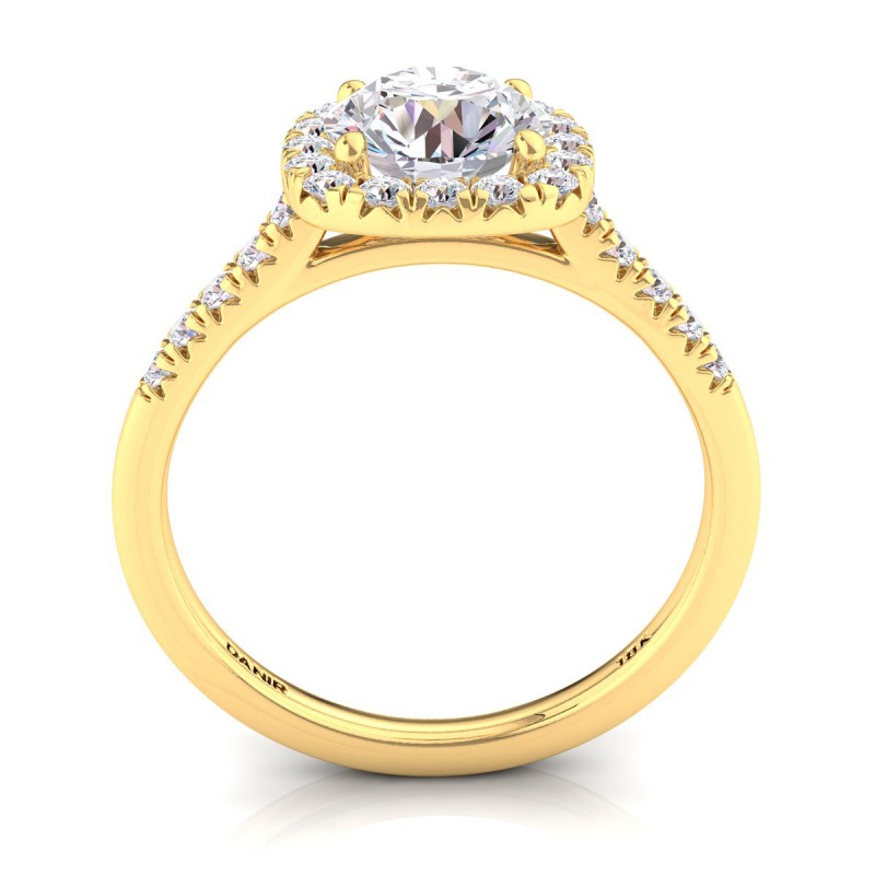 Odyssee Diamond Engagement Ring Round Yellow Gold 