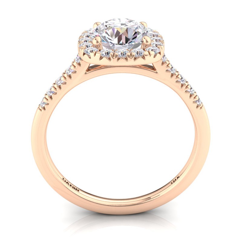 Odyssee Diamond Engagement Ring Round Rose Gold 