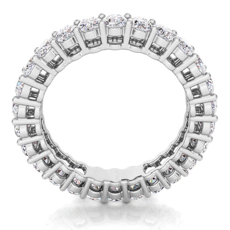 18K White Gold <br> 18K White Gold Oval Diamond Eternity Ring