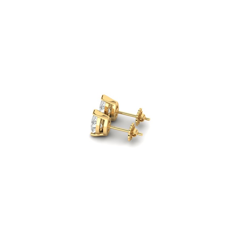 18K Yellow Gold Pear Diamond Stud Earrings