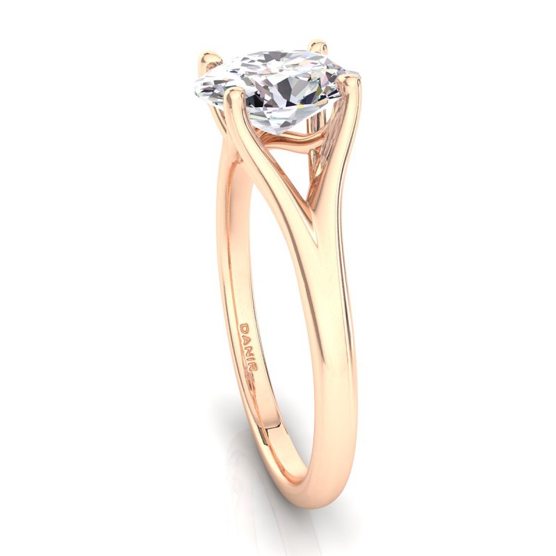 18K ROSE Gold <br> Reve Diamond Engagement Ring Oval Rose Gold 