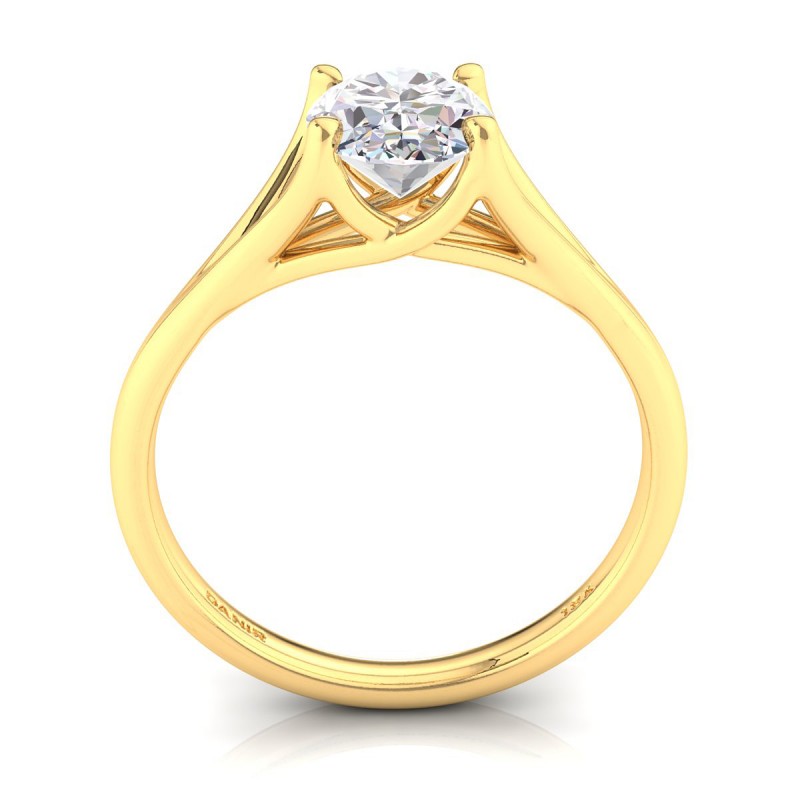 18K Yellow Gold <br> Reve Diamond Engagement Ring Oval Yellow Gold 