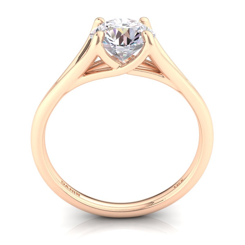 18K ROSE Gold <br> Reve Diamond Engagement Ring Round Rose Gold 