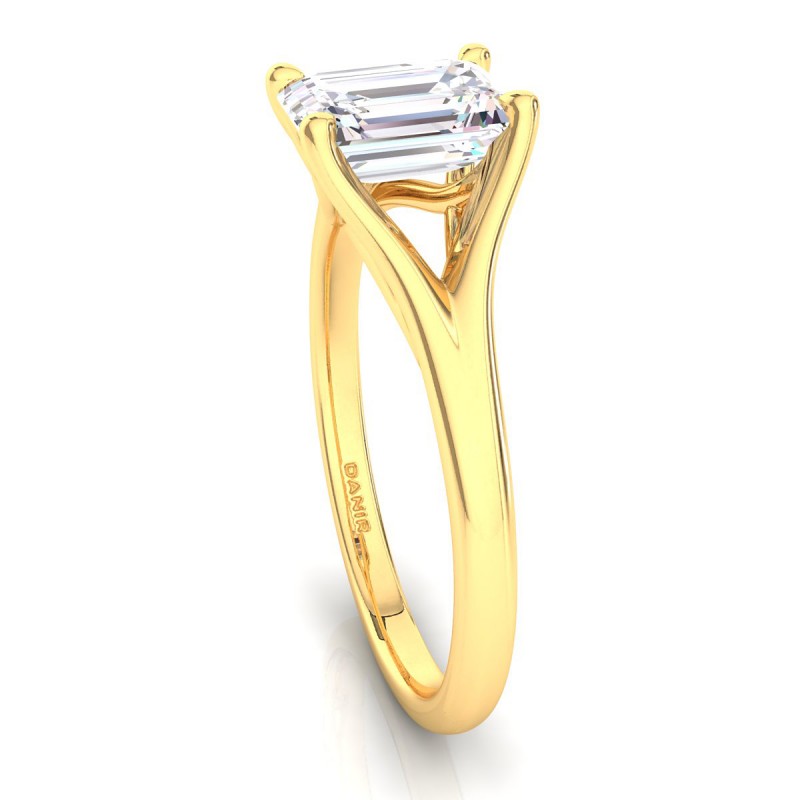 18K Yellow Gold <br> Reve Diamond Engagement Ring Emerald Yellow Gold 
