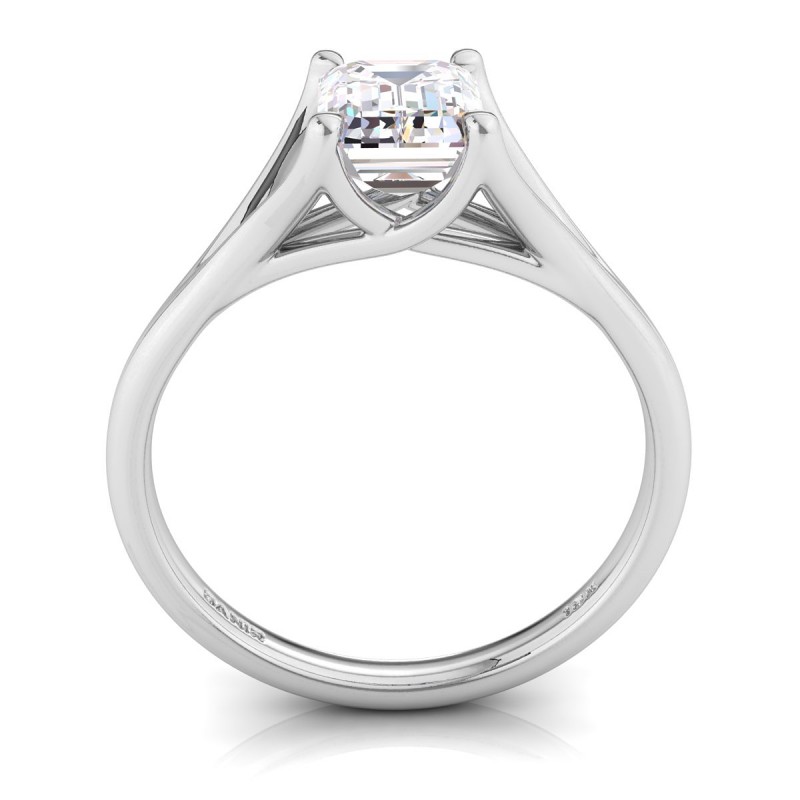 Platinum <br> Reve Diamond Engagement Ring Emerald Platinum