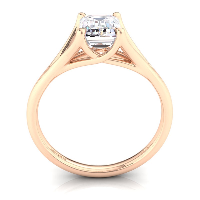 Reve Diamond Engagement Ring Emerald Rose Gold 