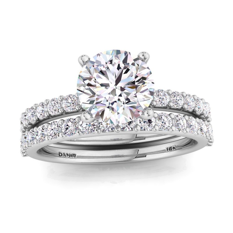 18K White Gold Bianca Shared Prong Diamond Ring