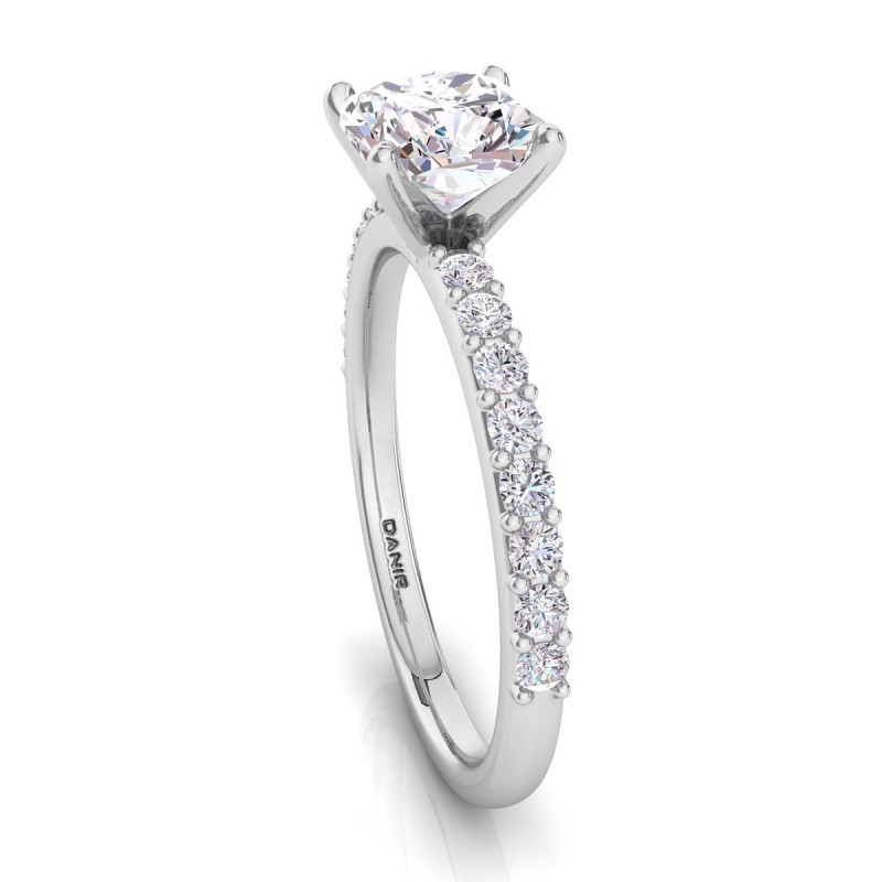Petite Sharone Diamond Engagement Ring Platinum Cushion 