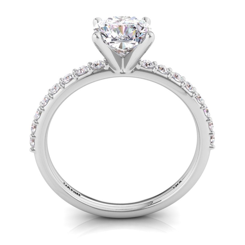 Petite Sharone Diamond Engagement Ring Platinum Cushion 