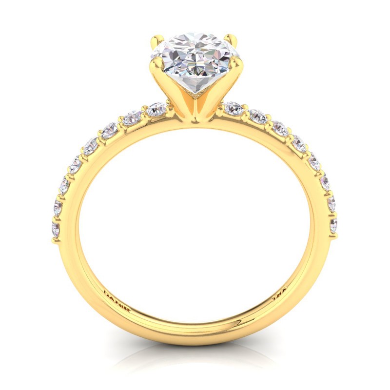 Petite Sharone Diamond Engagement Ring Yellow Gold Oval