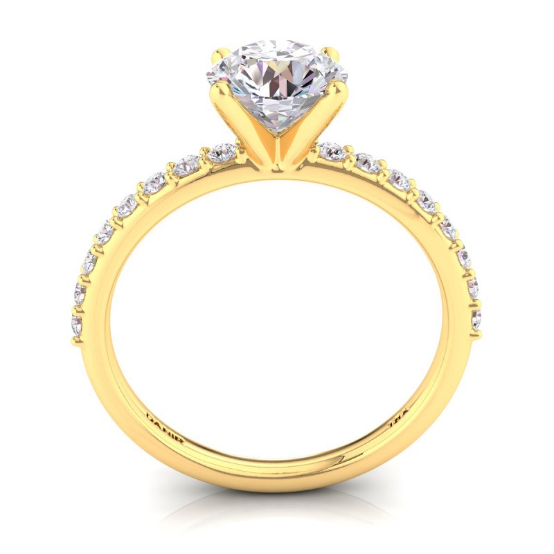 Petite Sharone Diamond Engagement Ring Yellow Gold Round