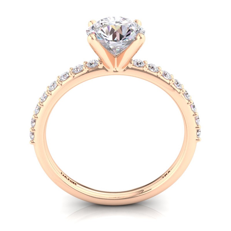 Petite Sharone Diamond Engagement Ring Rose Gold Round
