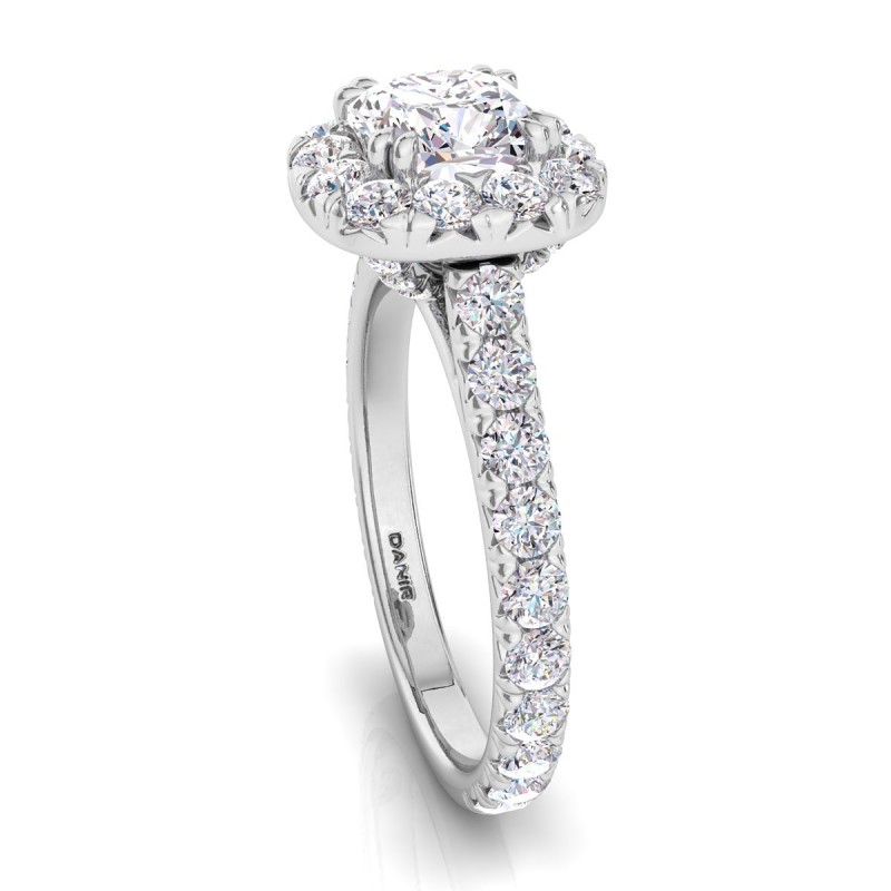 Luxe Sierra Diamond Engagement Ring Cushion Platinum