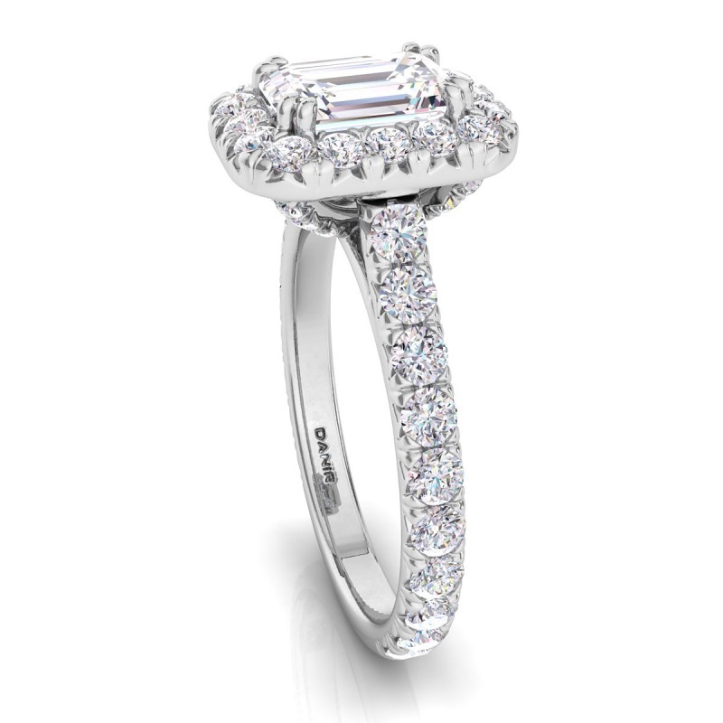 18K White Gold <br> Luxe Sierra Diamond Engagement Ring Emerald White Gold