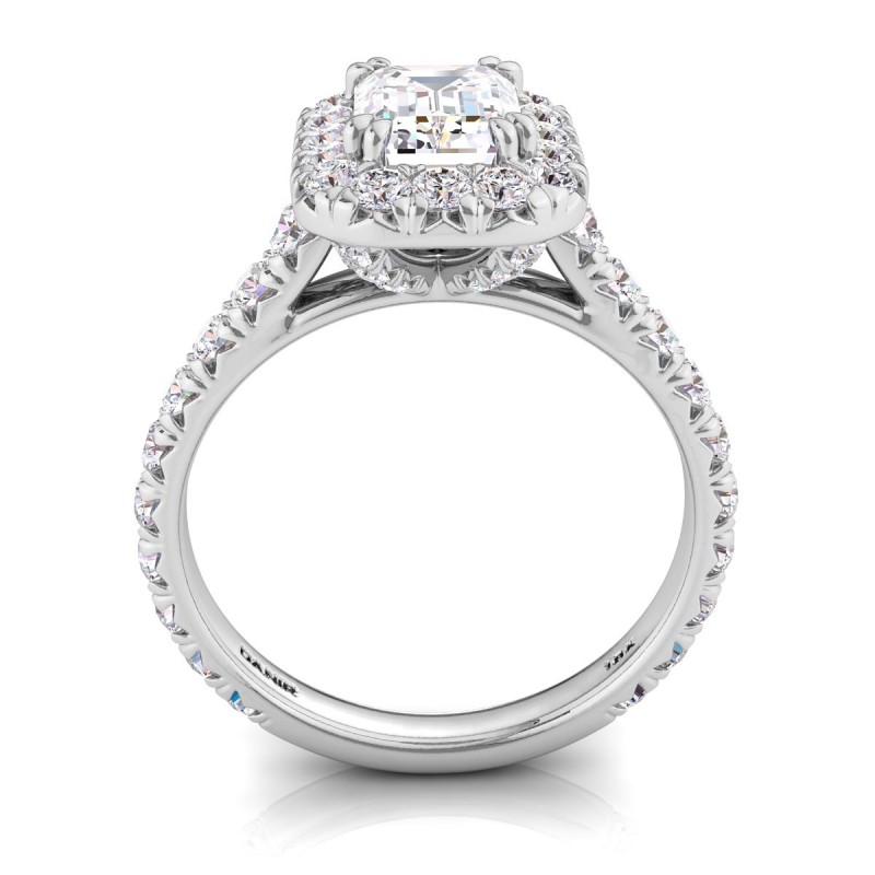 Luxe Sierra Diamond Engagement Ring Emerald Platinum