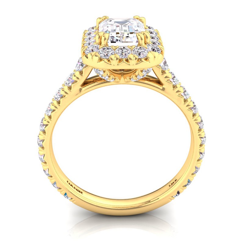 Luxe Sierra Diamond Engagement Ring Emerald Yellow Gold