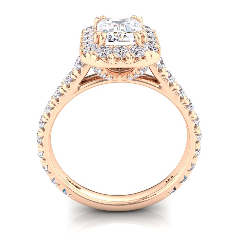 18K ROSE Gold <br> Luxe Sierra Diamond Engagement Ring Emerald Rose Gold