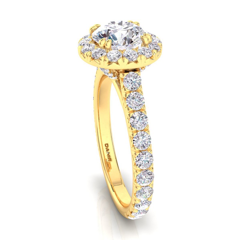 Luxe Sierra Diamond Engagement Ring Round Yellow Gold
