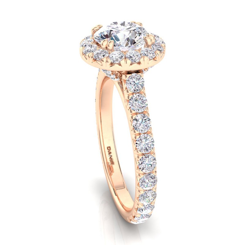 Luxe Sierra Diamond Engagement Ring Round Rose Gold