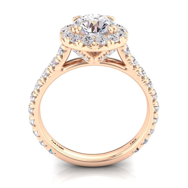 18K ROSE Gold <br> Luxe Sierra Diamond Engagement Ring Round Rose Gold