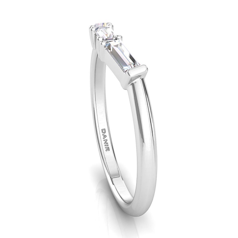 18K White Gold <br> 18K White Gold Tapered Baguette Diamond Eternity Ring