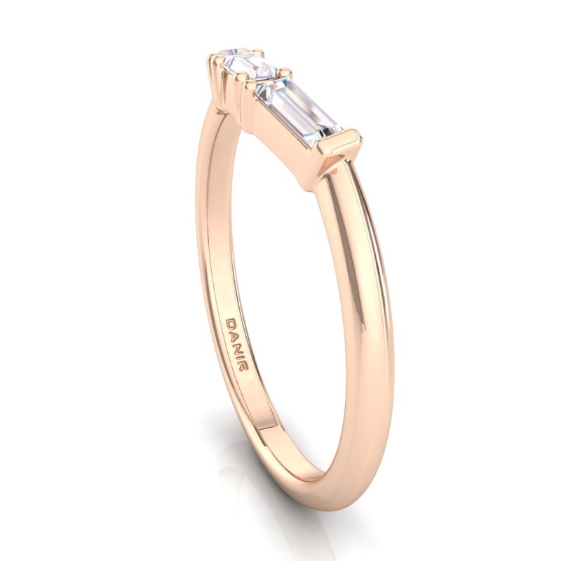 18K Rose Gold Tapered Baguette Diamond Eternity Ring