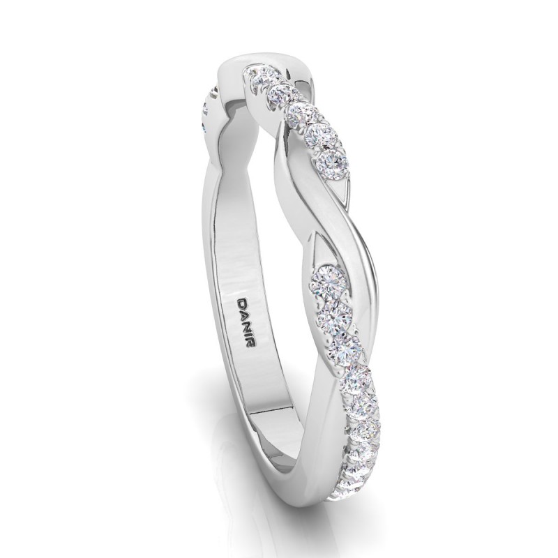 18K White Gold Twisted Diamond Eternity Ring