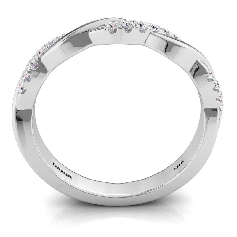 18K White Gold Twisted Diamond Eternity Ring