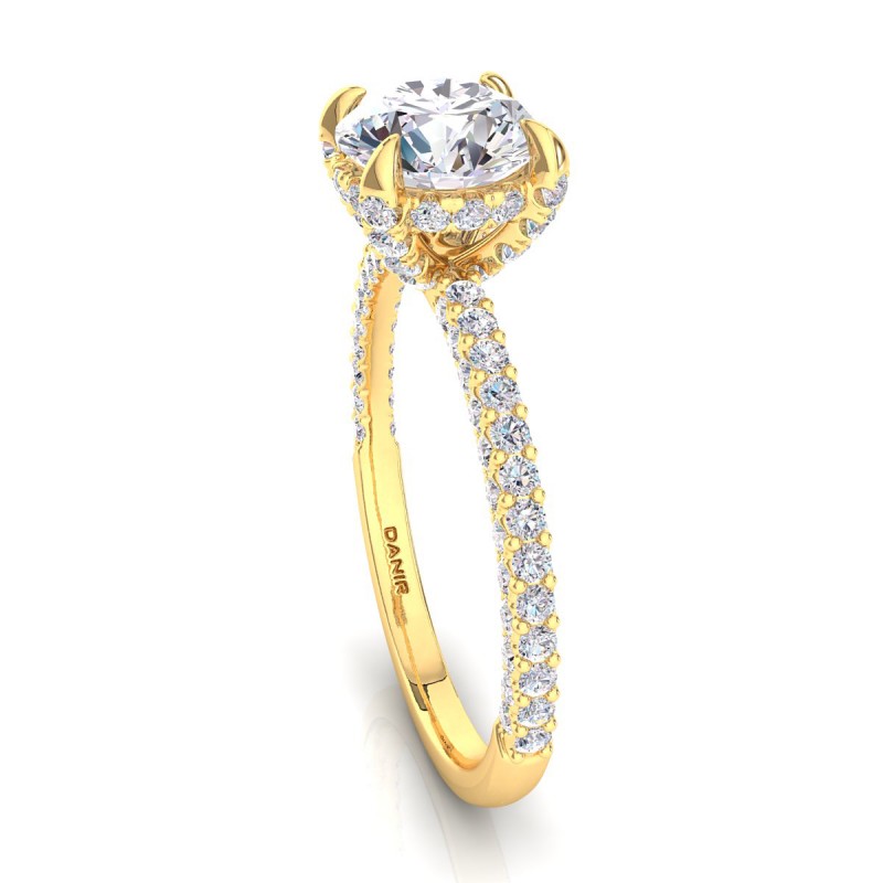 18K Yellow Gold <br> Valentina Diamond Engagement Ring Round Yellow Gold