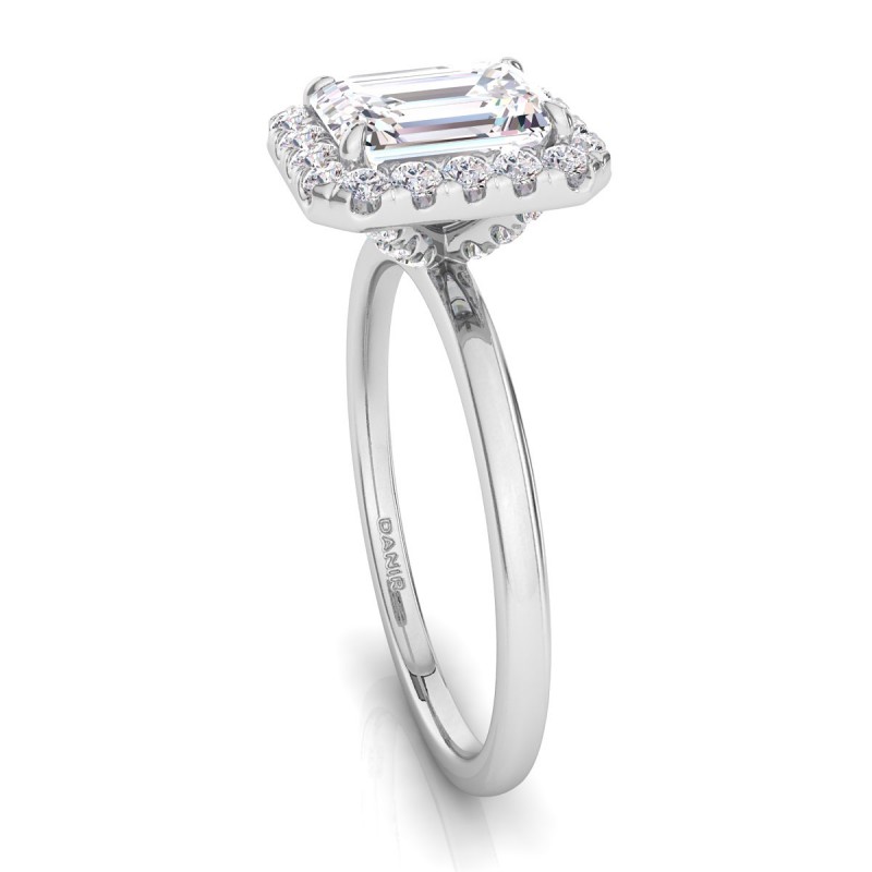 Platinum <br> Vivienne Diamond Engagement Ring Emerald Platinum