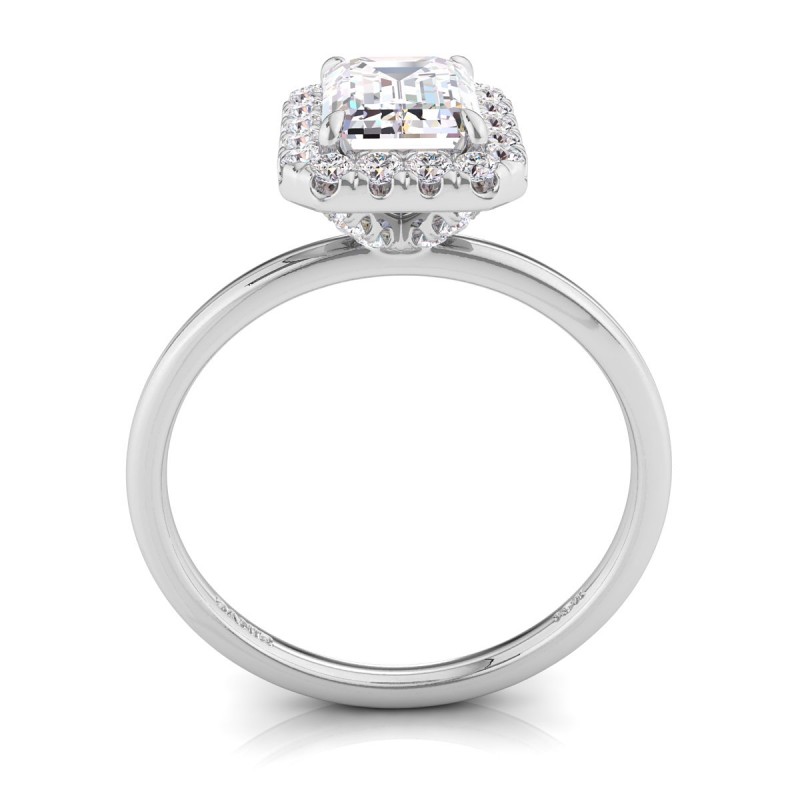 Platinum <br> Vivienne Diamond Engagement Ring Emerald Platinum