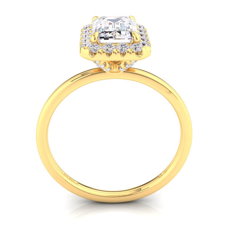 Vivienne Diamond Engagement Ring Emerald Yellow Gold