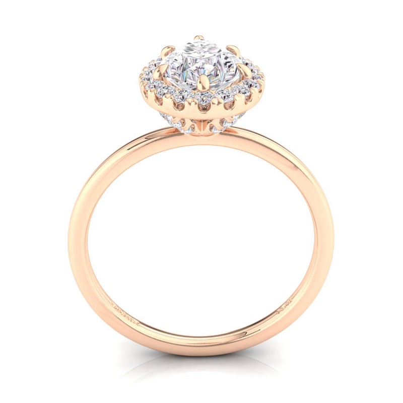 18K ROSE Gold <br> Vivienne Diamond Engagement Ring Pear Rose Gold