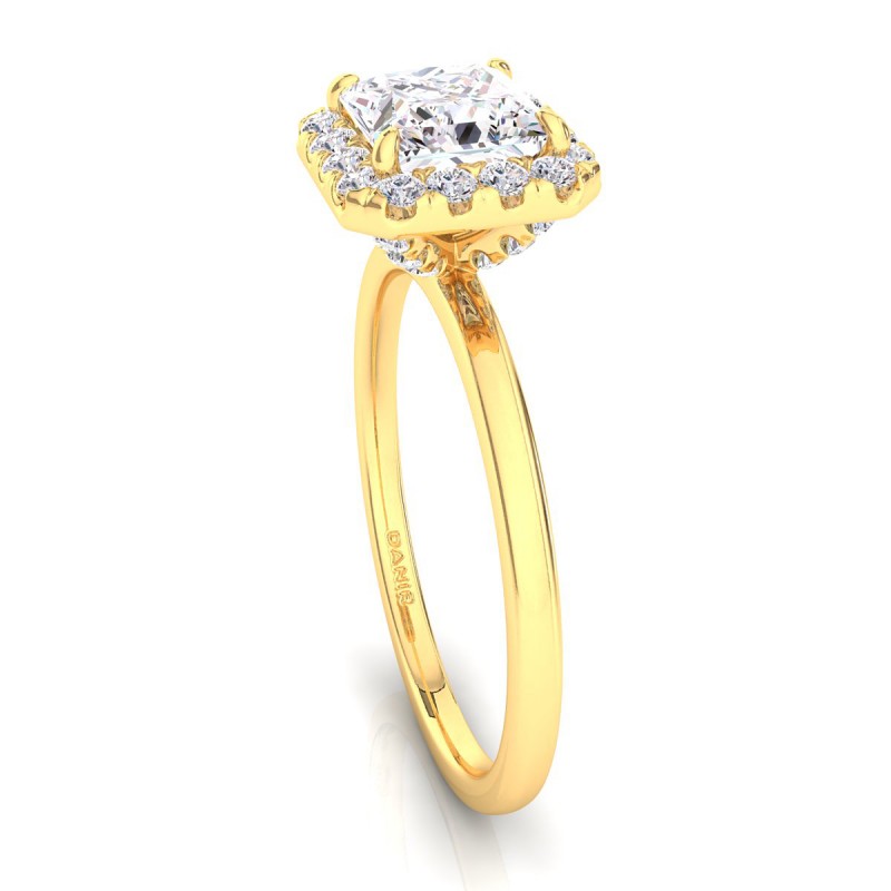 Vivienne Diamond Engagement Ring Princess Yellow Gold