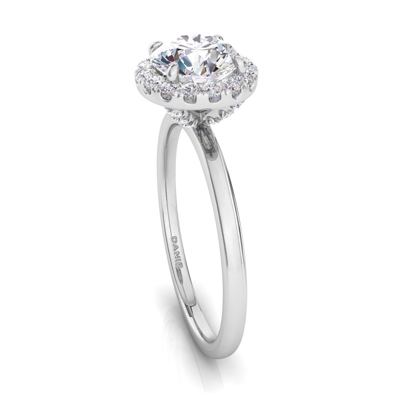 18K White Gold <br> Vivienne Diamond Engagement Ring Round White Gold