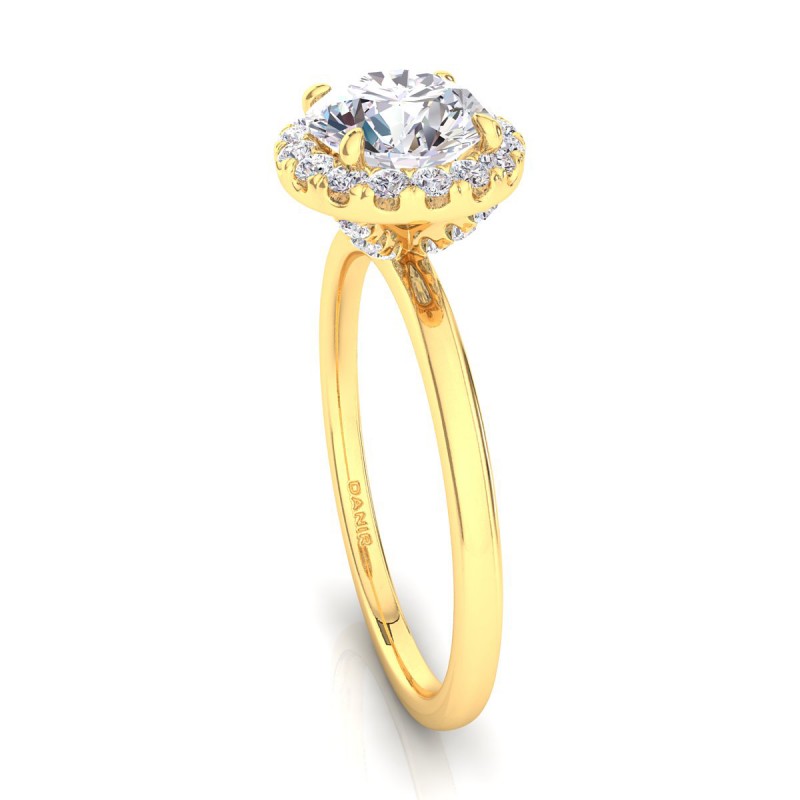 18K Yellow Gold <br> Vivienne Diamond Engagement Ring Round Yellow Gold