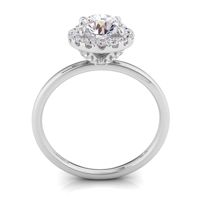 18K White Gold <br> Vivienne Diamond Engagement Ring Round White Gold