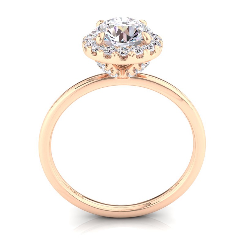 18K ROSE Gold <br> Vivienne Diamond Engagement Ring Round Rose Gold