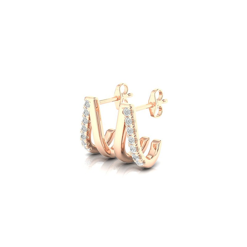 18K Rose Gold Zina Diamond Earrings 