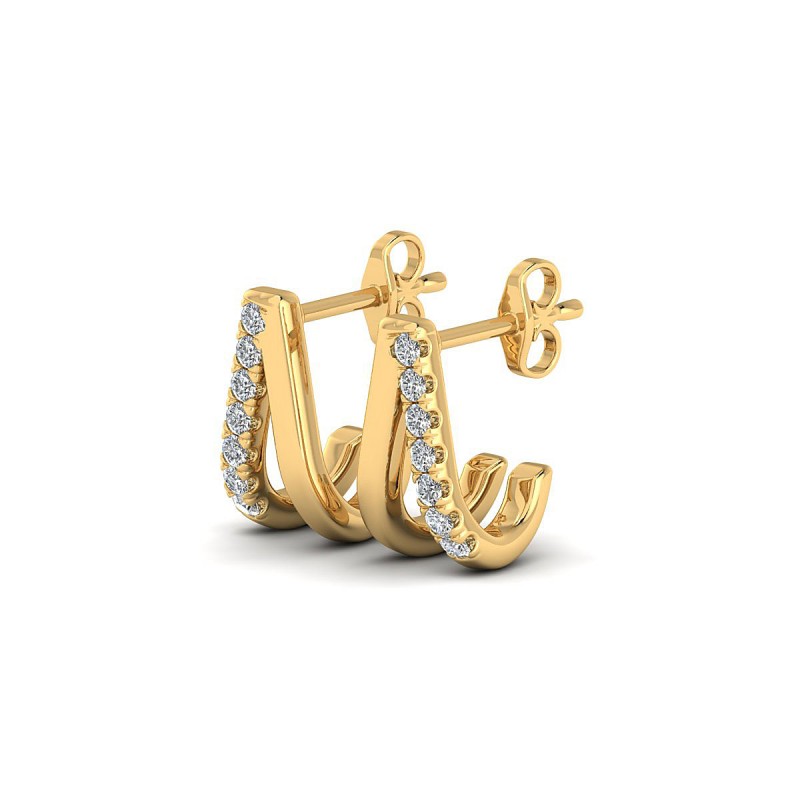 18K Yellow Gold Zina Diamond Earrings 