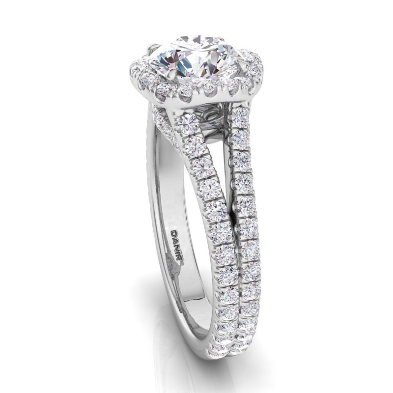 18K White Gold <br> Florentina Diamond Engagement Ring White Gold Round
